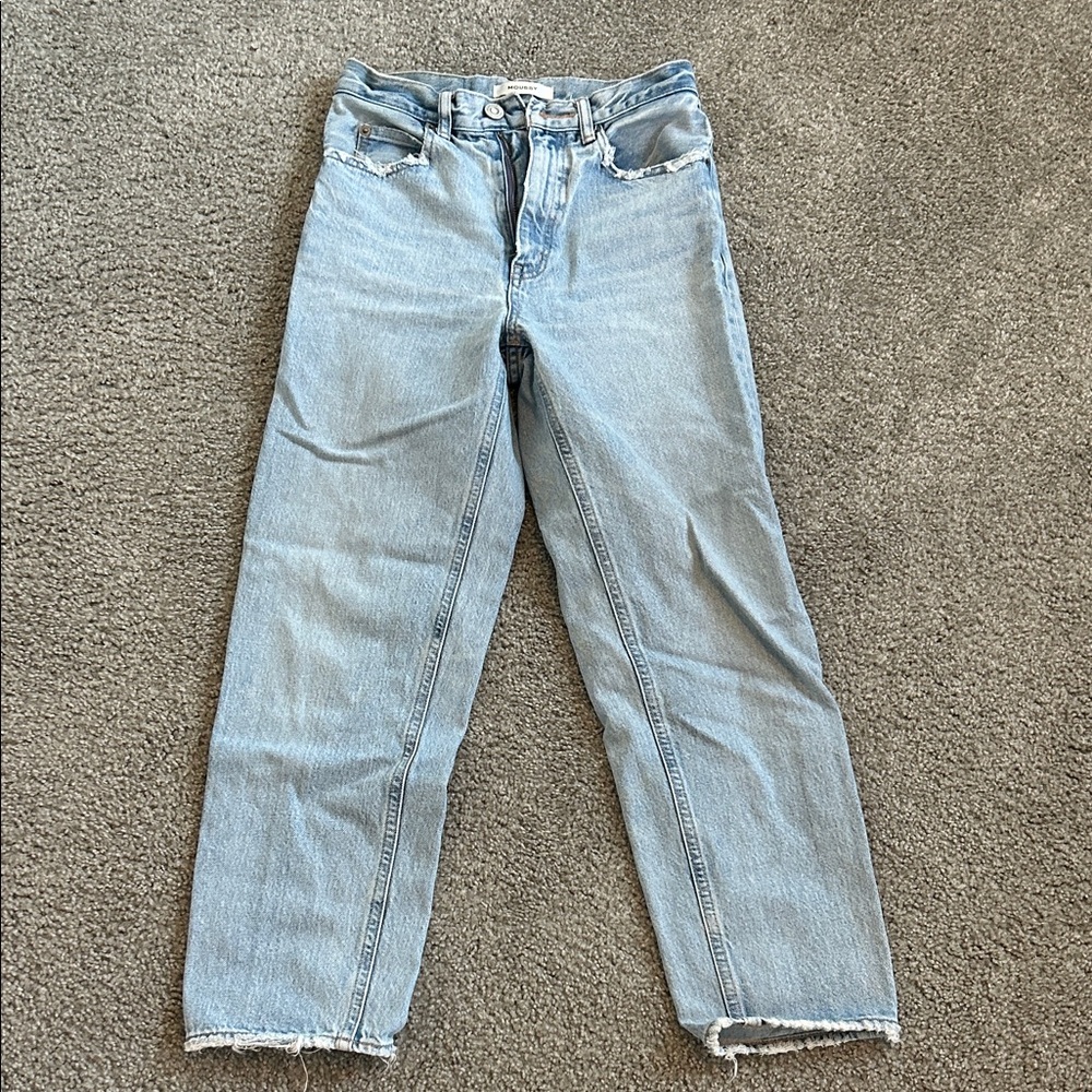 Moussy Light Blue Straight Leg Jeans